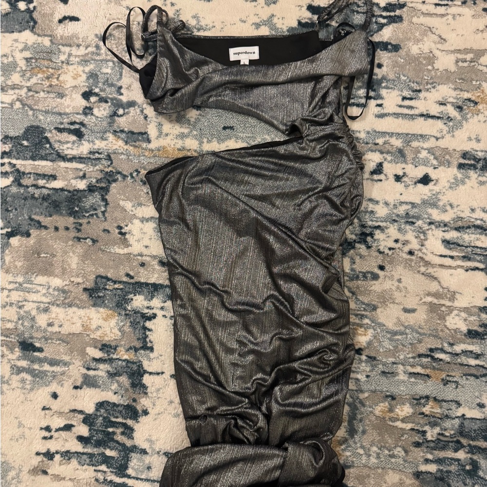 EUC Superdown Miyah Metallic Cut-Out Maxi Dress - Size L - Picture 5 of 5
